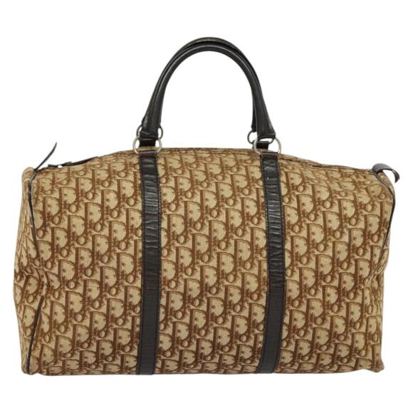 DIOR Trotter Canvas Boston Bag Brown Gold - Picture 2 of 12